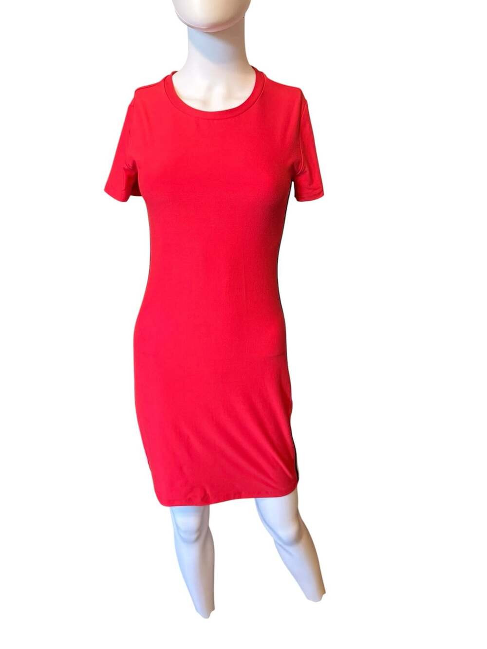 red t shirt bodycon dress No Boundaries Short Sleeve T-Shirt with Side Stripes S (3-5) block design knitted dresses From ‘I do’ to Color:Dusty Blue A.